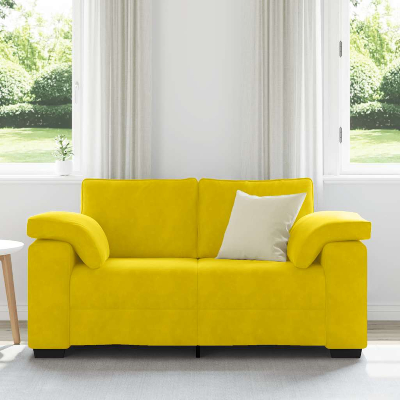 Zweisitzer-Sofa Gelb 120 cm Samt
