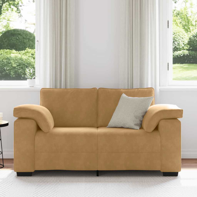 Zweisitzer-Sofa Braun 120 cm Samt