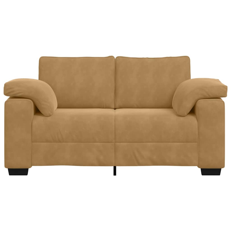 Zweisitzer-Sofa Braun 120 cm Samt