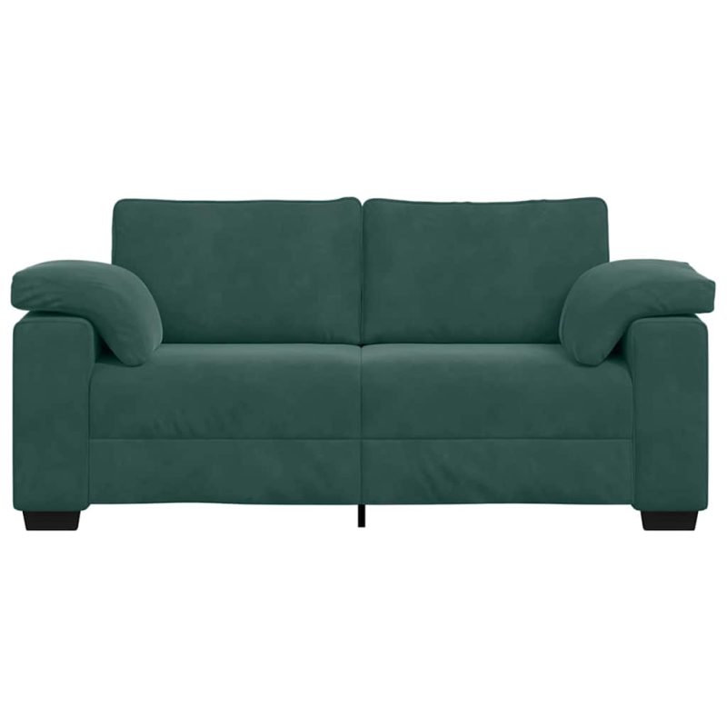 Zweisitzer-Sofa Dunkelgrün 140 cm Samt