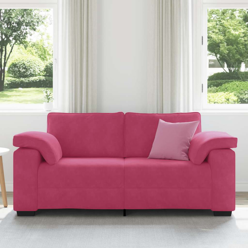 Zweisitzer-Sofa Weinrot 140 cm Samt