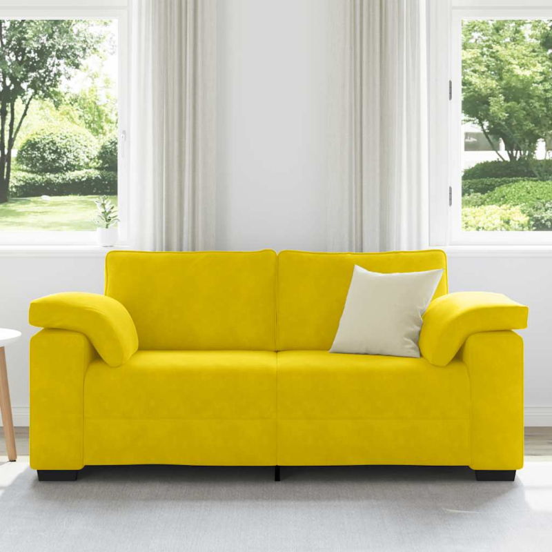 Zweisitzer-Sofa Gelb 140 cm Samt