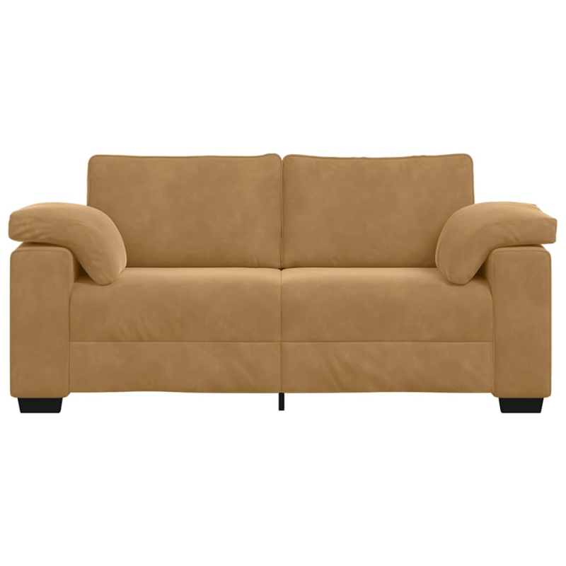 Zweisitzer-Sofa Braun 140 cm Samt