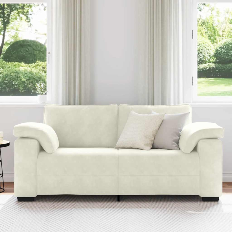 Zweisitzer-Sofa Creme 140 cm Samt
