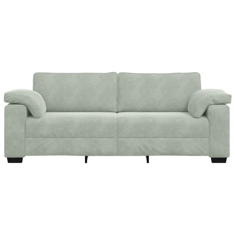 3-Sitzer-Sofa Hellgrau 178 cm Samt