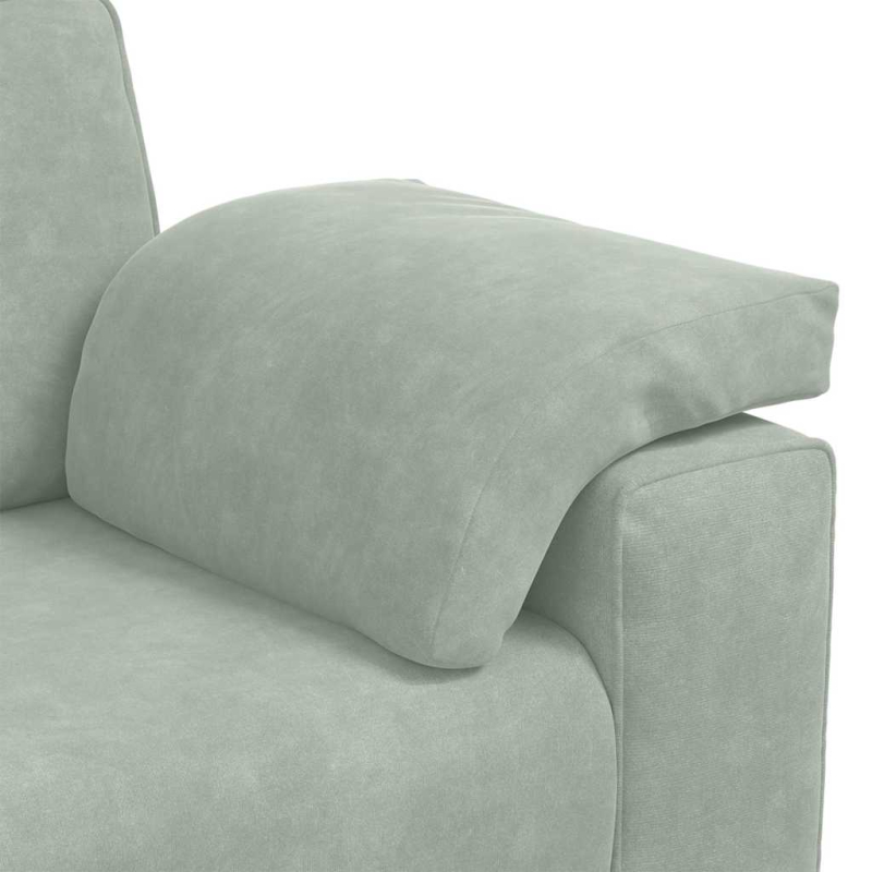 3-Sitzer-Sofa Hellgrau 178 cm Samt