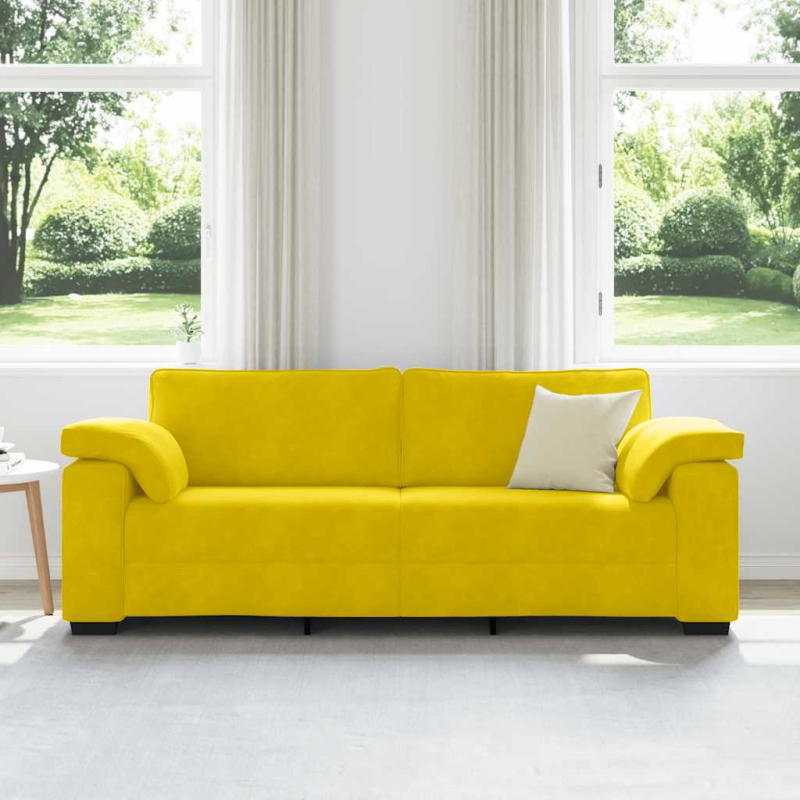 3-Sitzer-Sofa Gelb 178 cm Samt