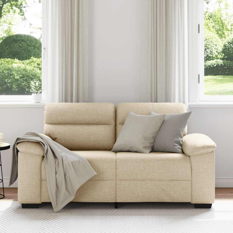 2-Sitzer-Sofa Creme 120 cm Stoff