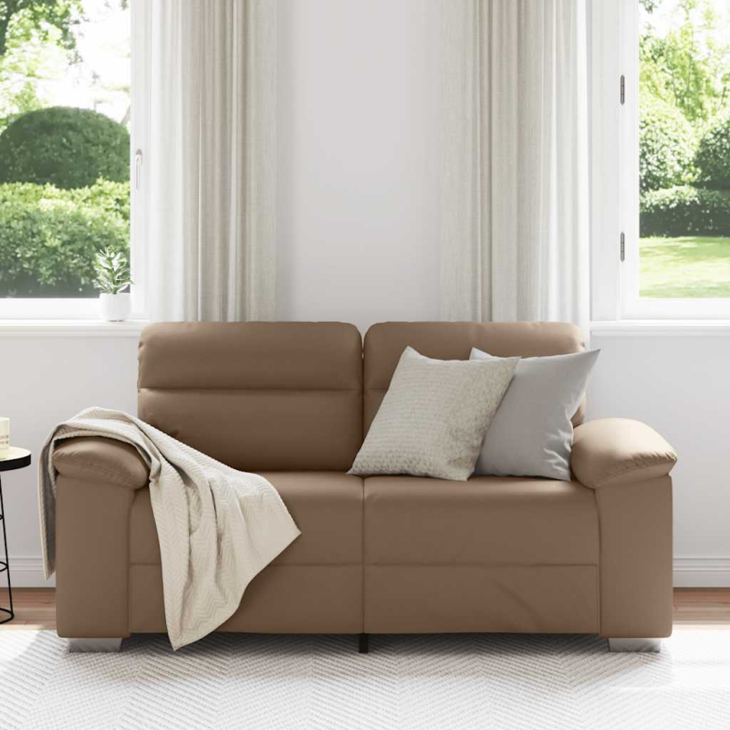 2-Sitzer-Sofa Cappuccino-Braun 120 cm Kunstleder