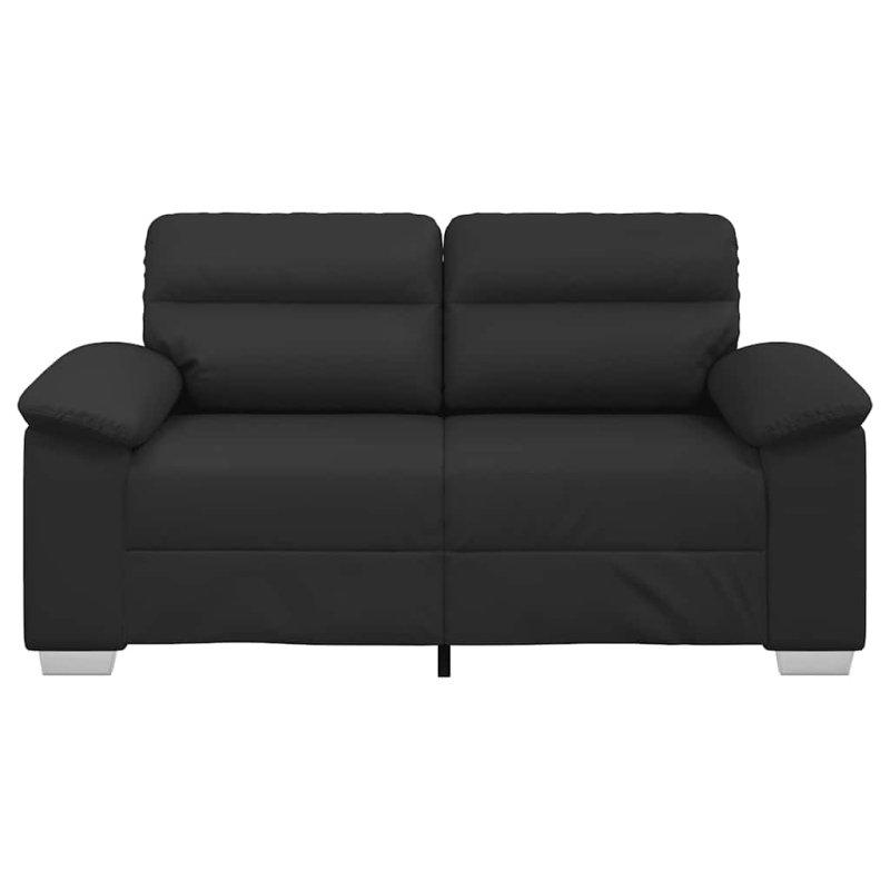 2-Sitzer-Sofa Schwarz 120 cm Kunstleder