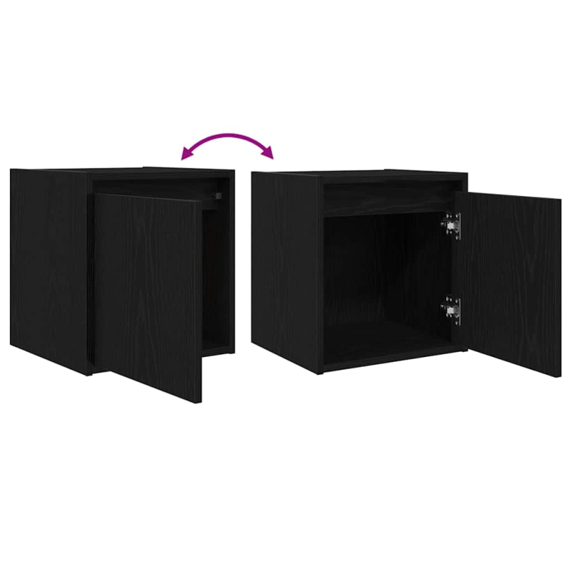 Wand-Nachttische 2 Stk. Schwarz 38x34x40 cm