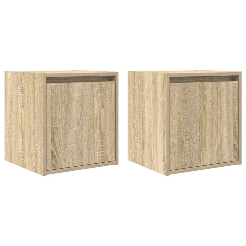 Wand-Nachttische 2 Stk. Sonoma-Eiche 38x34x40 cm