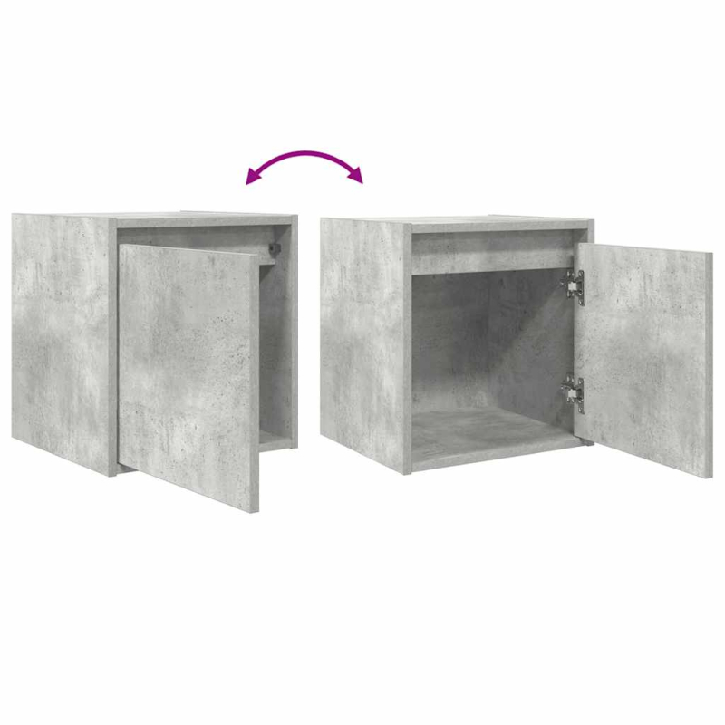 Wand-Nachttische 2 Stk. Betongrau 38x34x40 cm