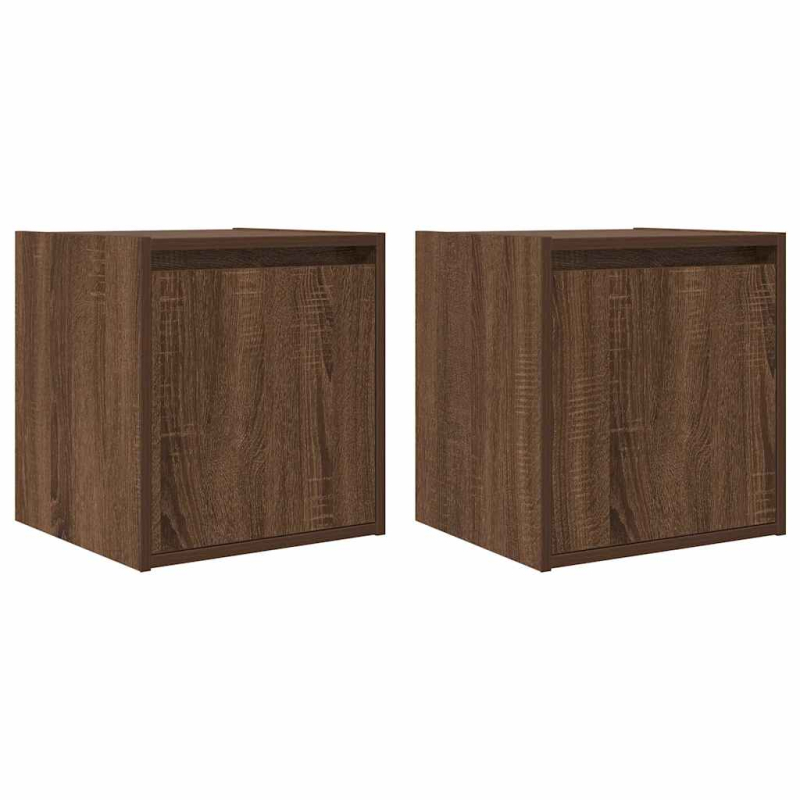 Wand-Nachttische 2 Stk. Braun Eichen-Optik 38x34x40 cm