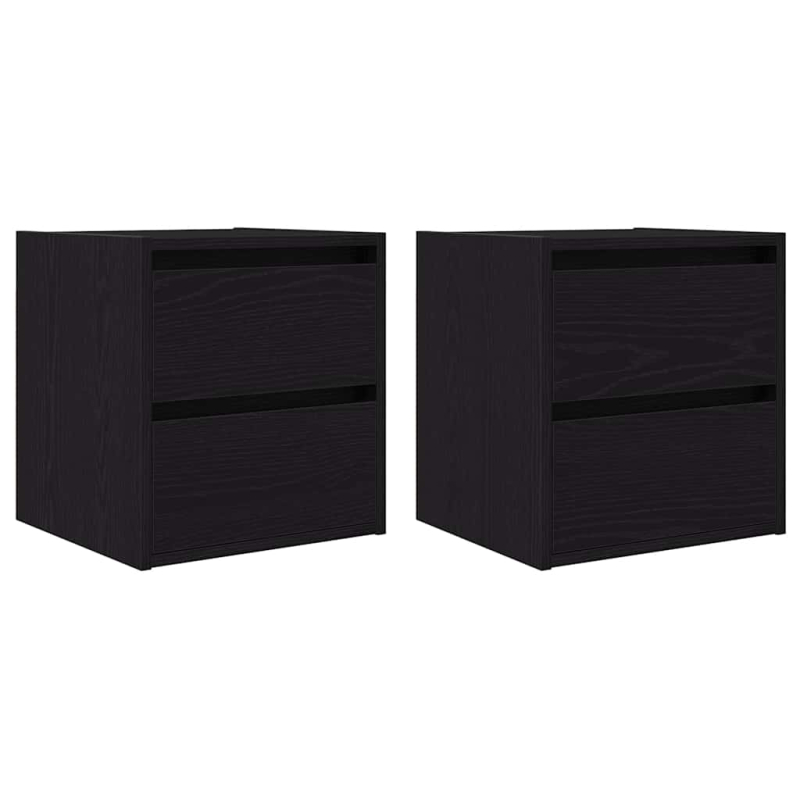 Wand-Nachttische 2 Stk. Schwarz Eichen-Optik 38x34x40 cm