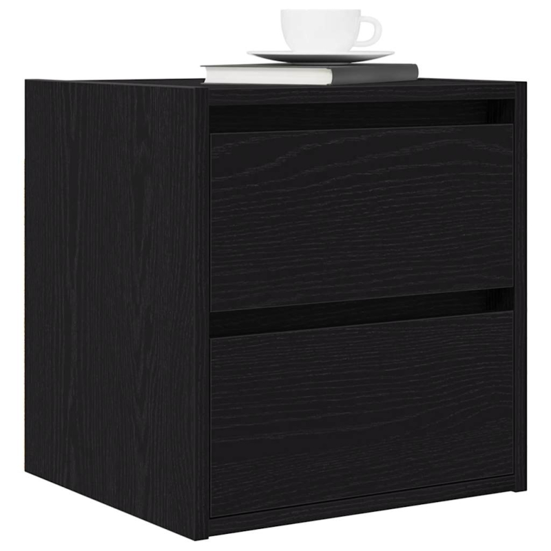 Wand-Nachttische 2 Stk. Schwarz Eichen-Optik 38x34x40 cm