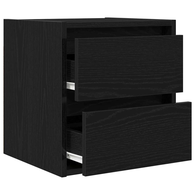 Wand-Nachttische 2 Stk. Schwarz Eichen-Optik 38x34x40 cm