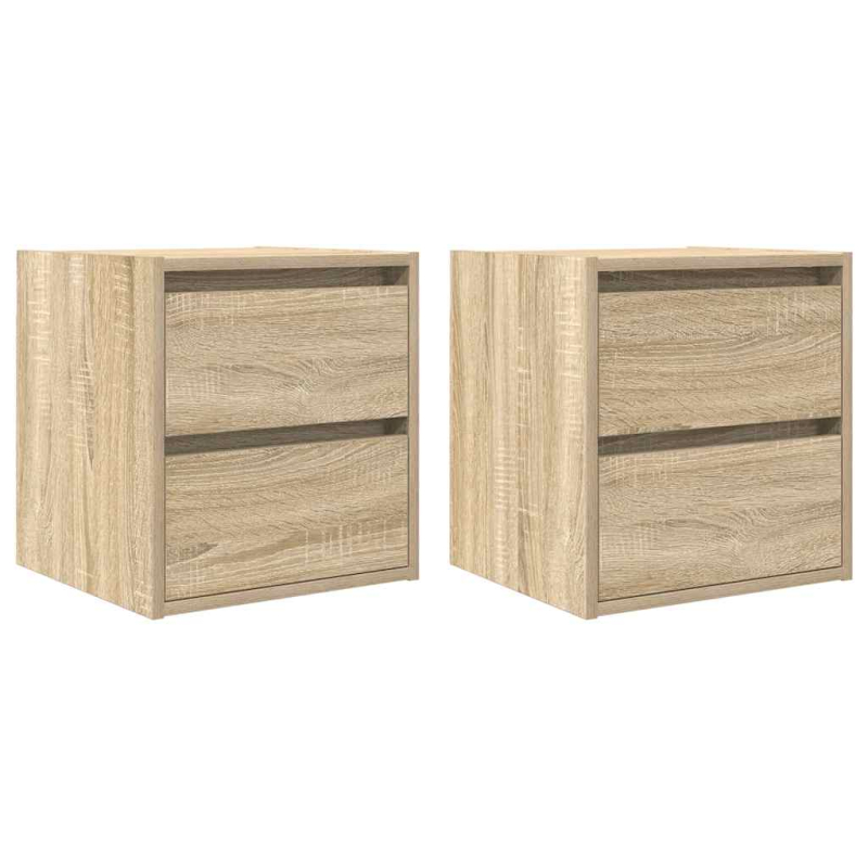 Wand-Nachttische 2 Stk. Sonoma-Eiche 38x34x40 cm