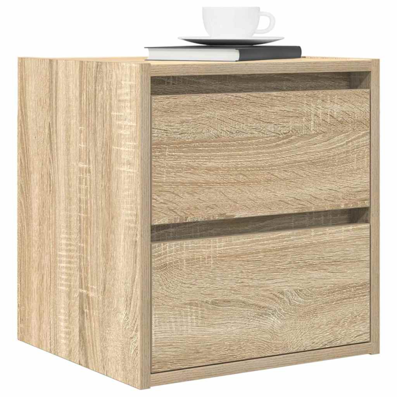 Wand-Nachttische 2 Stk. Sonoma-Eiche 38x34x40 cm