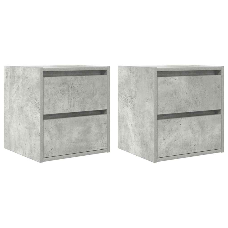 Wand-Nachttische 2 Stk. Betongrau 38x34x40 cm