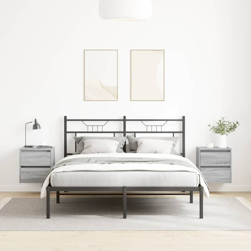 Wand-Nachttische 2 Stk. Grau Sonoma 38x34x40 cm