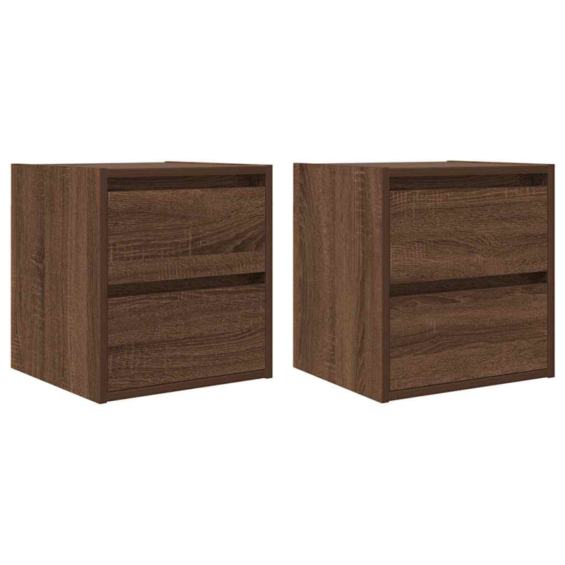 Wand-Nachttische 2 Stk. Braun Eichen-Optik 38x34x40 cm
