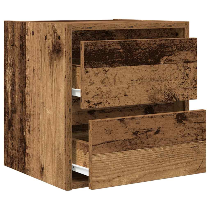 Wand-Nachttisch Altholz-Optik 38x34x40 cm