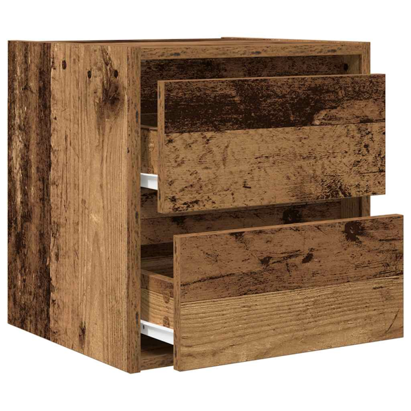Wand-Nachttische 2 Stk. Altholz-Optik 38x34x40 cm
