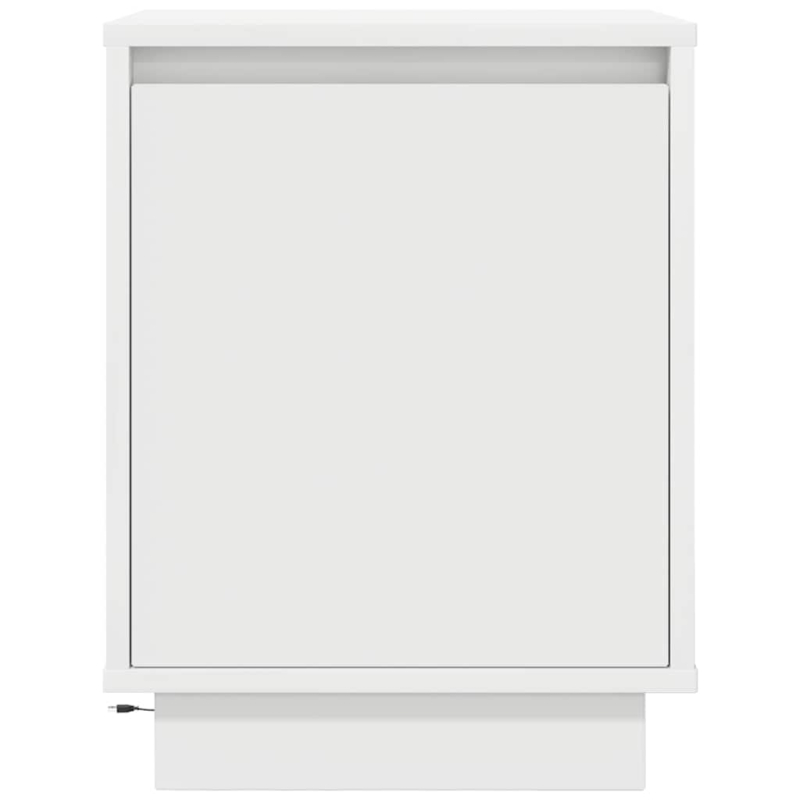 Nachttische mit LED-Leuchten 2 Stk. Weiß 38x34x50 cm