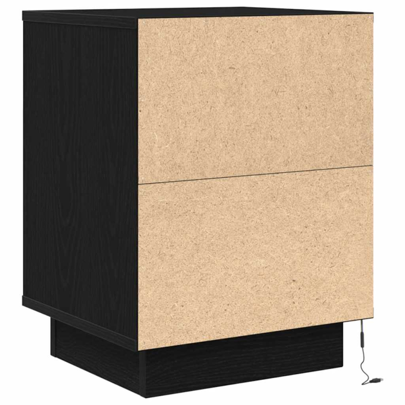 Nachttische mit LED-Leuchten 2 Stk. Schwarz 38x34x50 cm