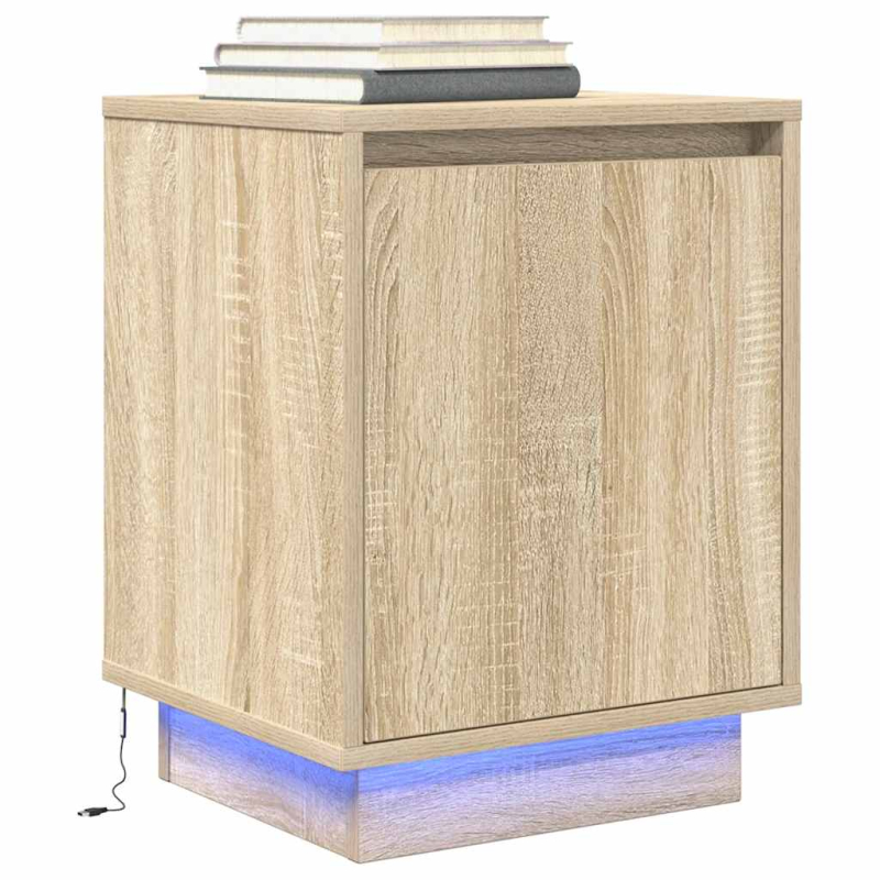 Nachttische mit LED-Leuchten 2 Stk. Sonoma-Eiche 38x34x50 cm
