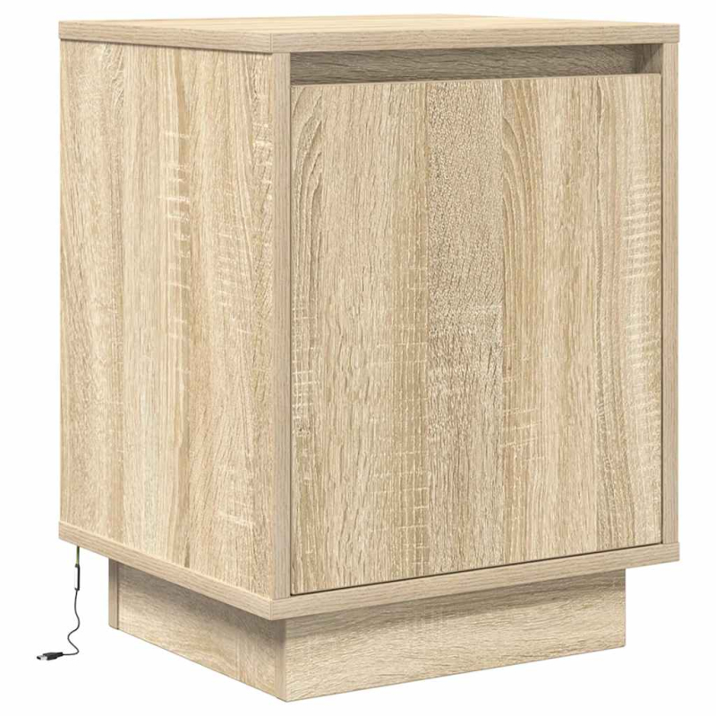 Nachttische mit LED-Leuchten 2 Stk. Sonoma-Eiche 38x34x50 cm