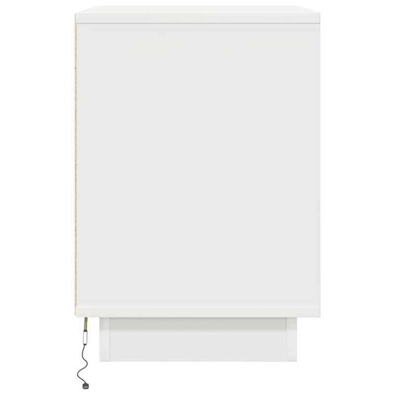 Nachttische mit LED-Leuchten 2 Stk. Weiß 38x34x50 cm