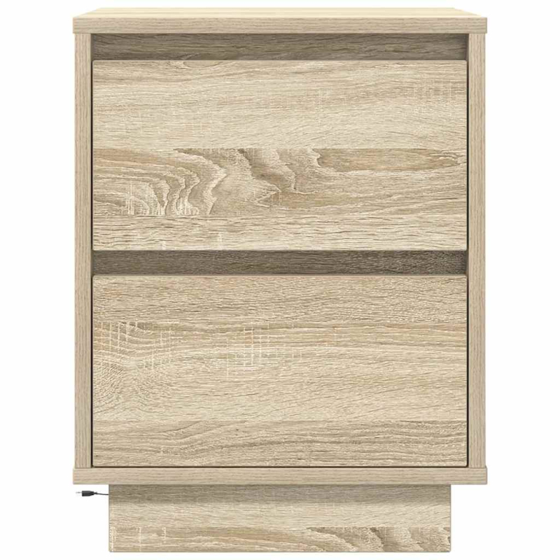 Nachttische mit LED-Leuchten 2 Stk. Sonoma-Eiche 38x34x50 cm
