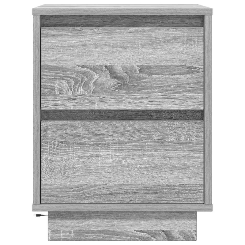 Nachttische mit LED-Leuchten 2 Stk. Grau Sonoma 38x34x50 cm