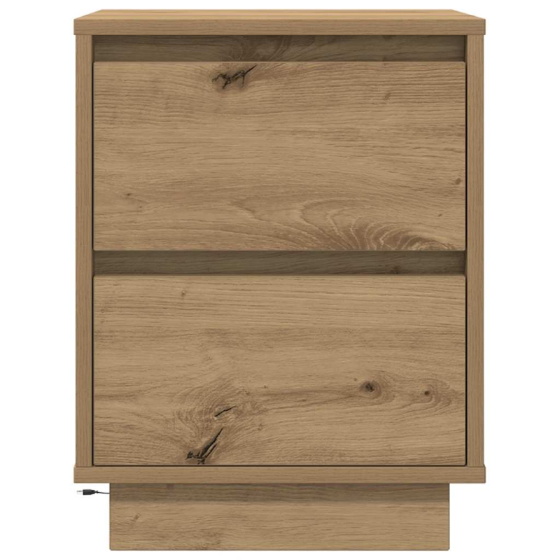 Nachttische mit LED-Leuchten 2 Stk. Artisan-Eiche 38x34x50 cm