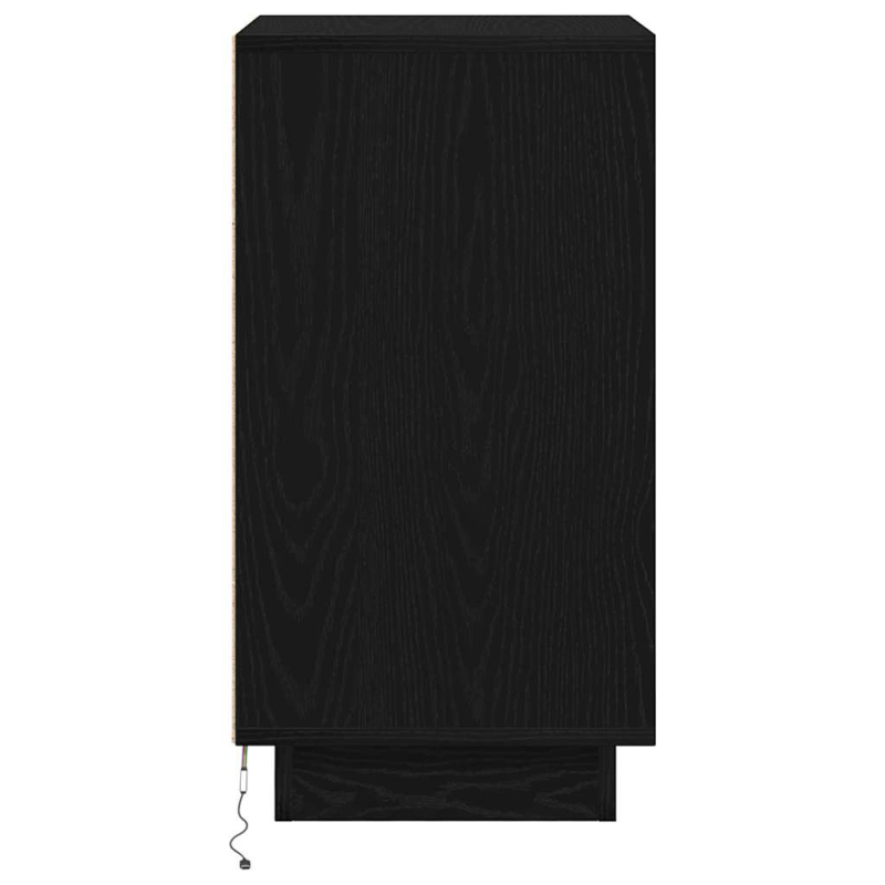Nachttisch mit LED-Leuchten Schwarz 38x34x65 cm