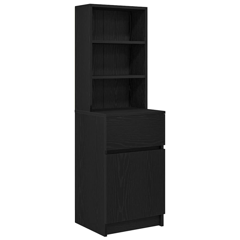 Nachttisch Schwarz 39x35x125 cm Holzwerkstoff