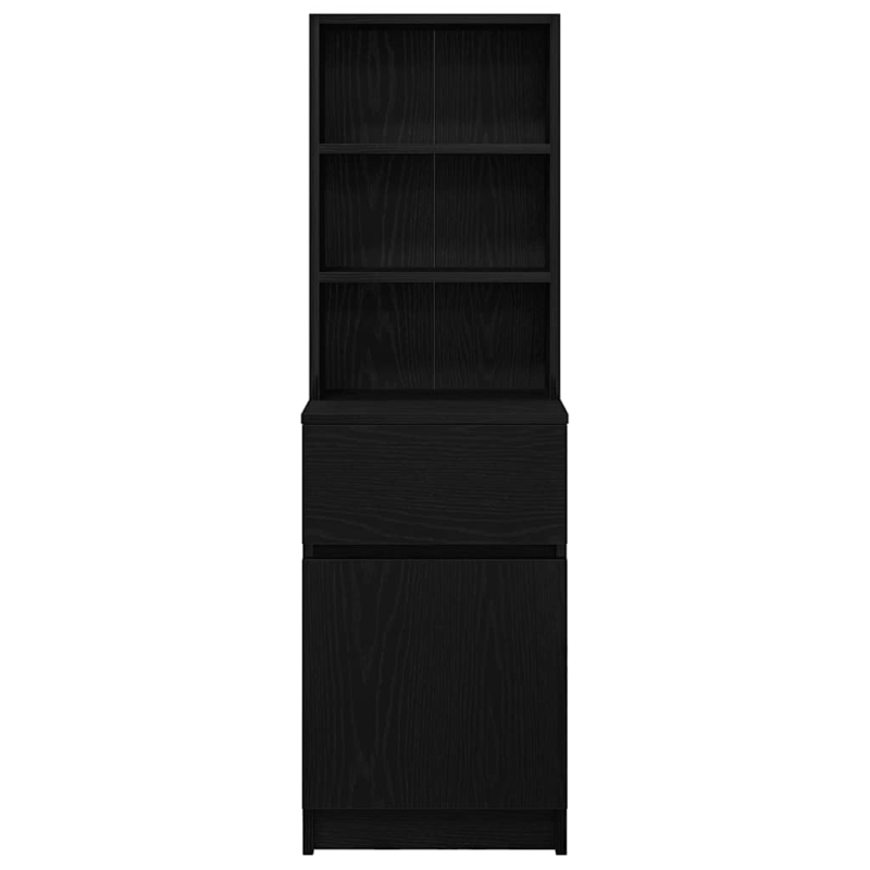 Nachttisch Schwarz 39x35x125 cm Holzwerkstoff