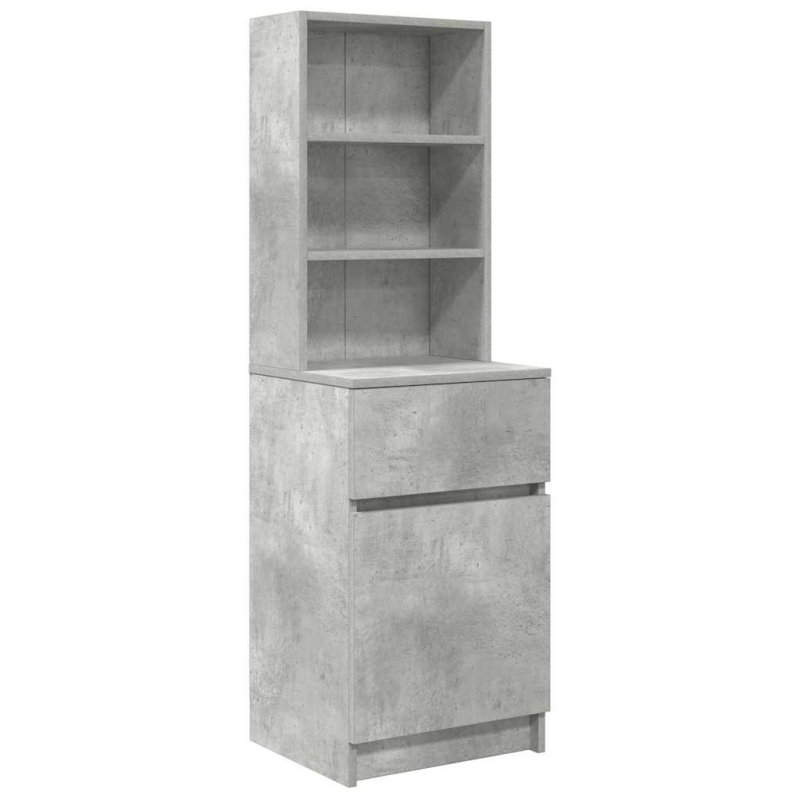 Nachttisch Betongrau 39x35x125 cm Holzwerkstoff