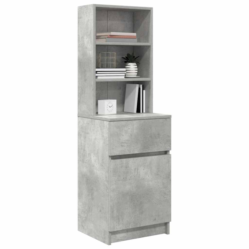 Nachttisch Betongrau 39x35x125 cm Holzwerkstoff