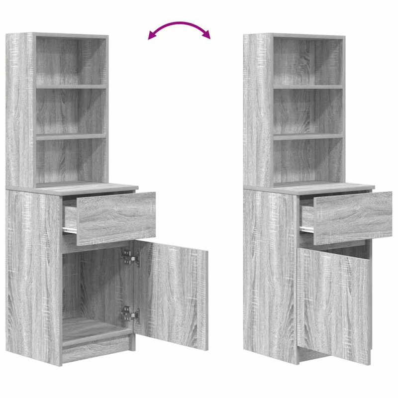 Nachttisch Grau Sonoma 39x35x125 cm Holzwerkstoff