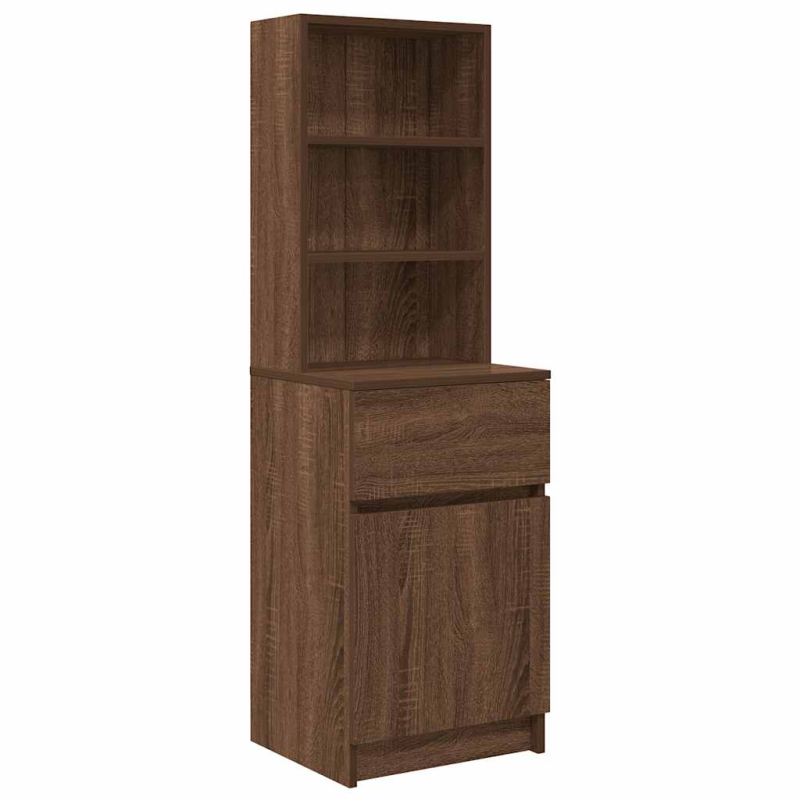 Nachttisch Braun Eichen-Optik 39x35x125 cm Holzwerkstoff
