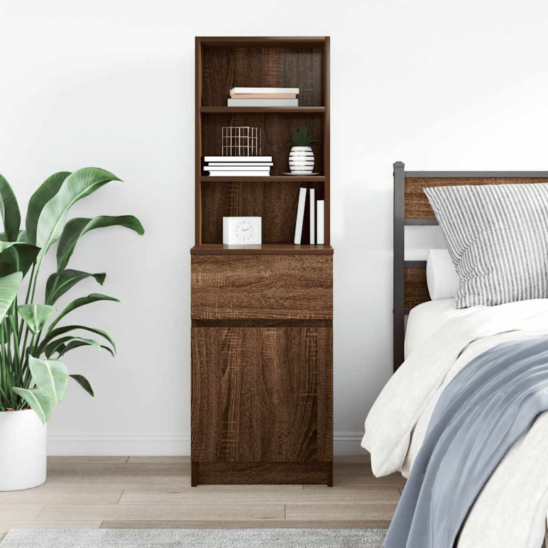 Nachttisch Braun Eichen-Optik 39x35x125 cm Holzwerkstoff