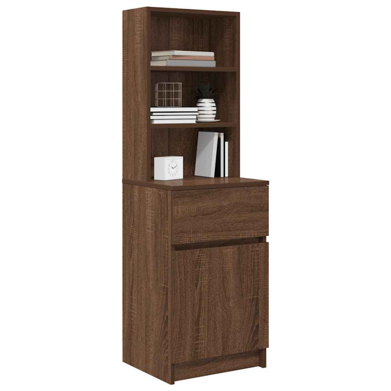 Nachttisch Braun Eichen-Optik 39x35x125 cm Holzwerkstoff