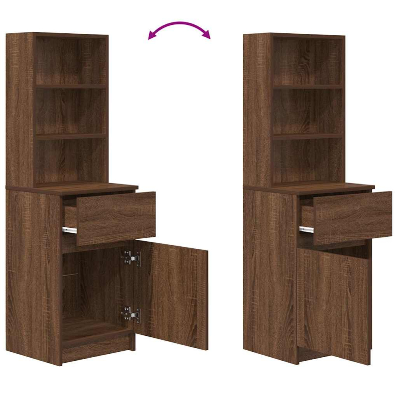 Nachttisch Braun Eichen-Optik 39x35x125 cm Holzwerkstoff