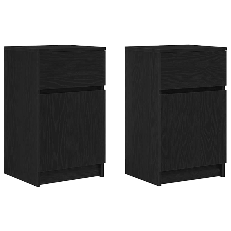 Nachttische 2 Stk. Schwarz 39x35x65 cm Holzwerkstoff