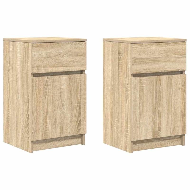 Nachttische 2 Stk. Sonoma-Eiche 39x35x65 cm Holzwerkstoff