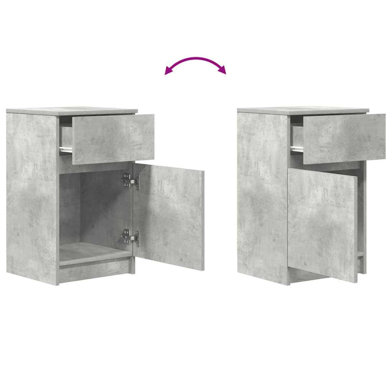 Nachttisch Betongrau 39x35x65 cm Holzwerkstoff