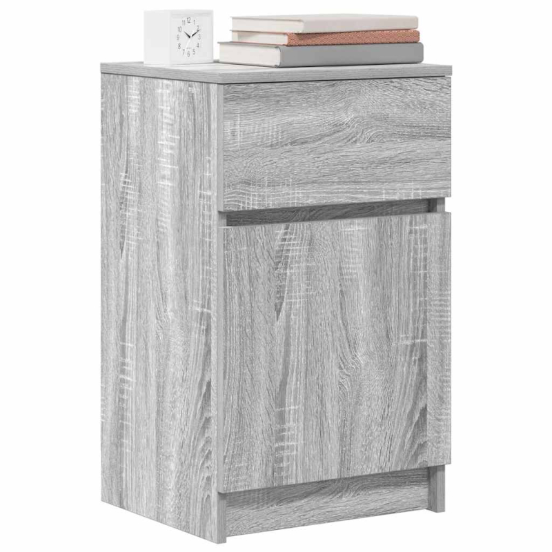 Nachttische 2 Stk. Grau Sonoma 39x35x65 cm Holzwerkstoff